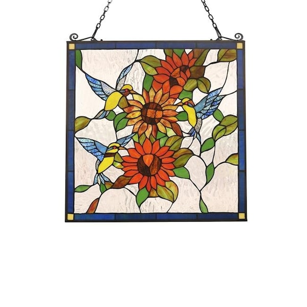 Chloe Lighting Chloe Lighting CH3P125OF24-GPN Costa Animal Tiffany-Glass Window Panel - 24 in. CH3P125OF24-GPN - main